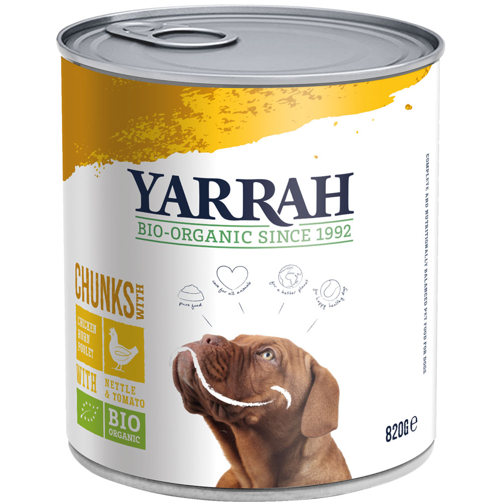 24er-SET Br&ouml;ckchen Huhn mit Brennessel&Tomate 820 g Yarrah Bio Hundefutter - Bild 1