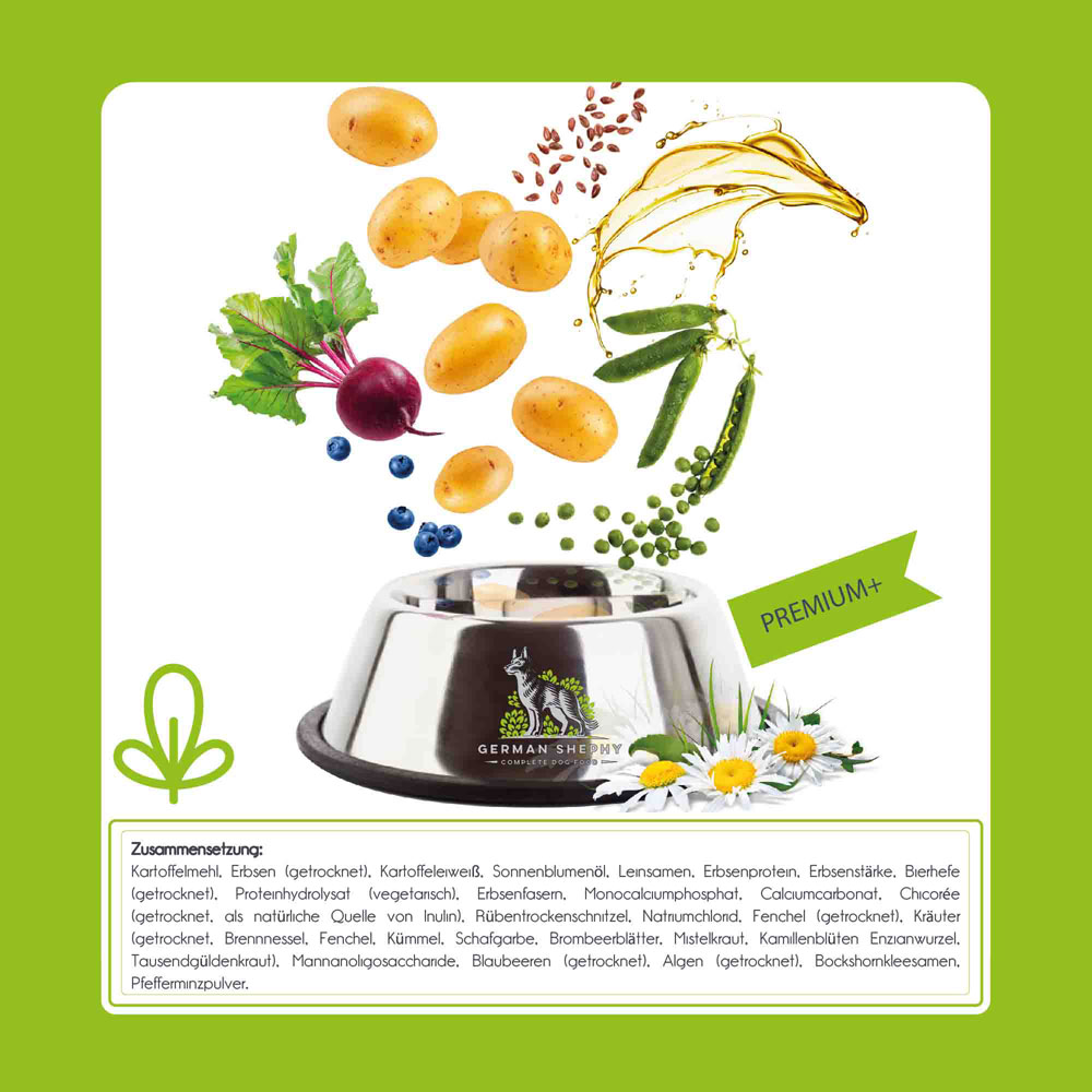 5er-SET Hundetrockenfutter Vega Adult Grainfree  (Nicht Bio) 5kg German Shephy - Bild 4