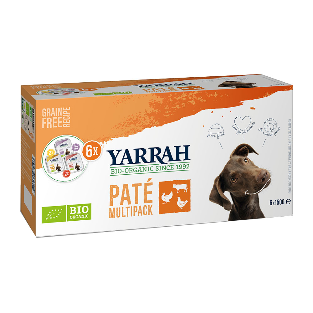 6er-SET Yarrah Multipack für Hunde 6x150g Bio Pate Hundefutter - Bild 1