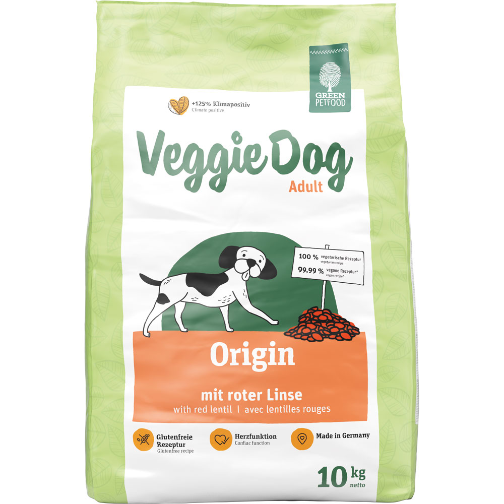Abverkauf alte Rezeptur   2er_SET Trockenfutter Hund VeggieDog Origin (nicht Bio) 10kg Green Petfood - Bild 1