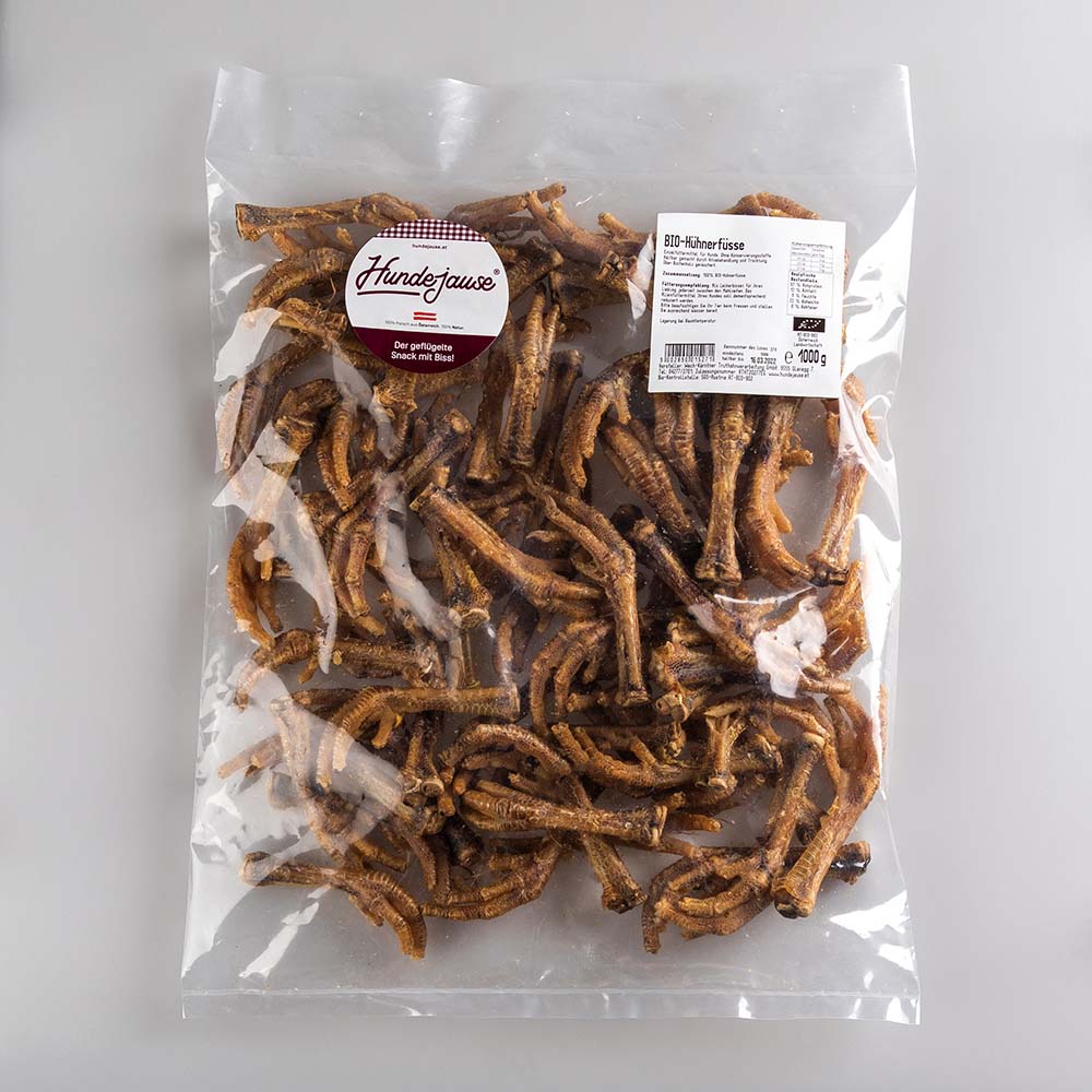 BIO-H&uuml;hnerf&uuml;&szlig;e Getrockneter Kauartikel 1Kg Hundejause - Bild 1