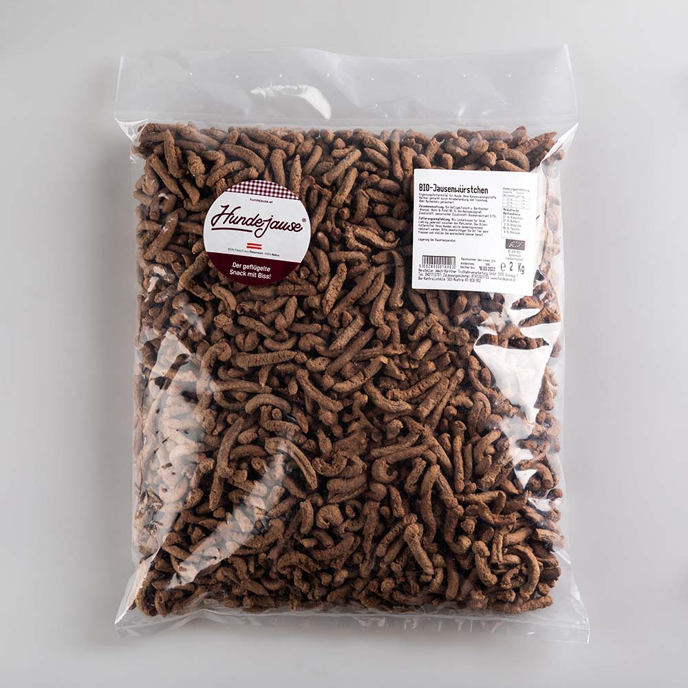 BIO Jausenw&uuml;rstchen Harter Kausnack 2Kg Hundejause - Bild 1