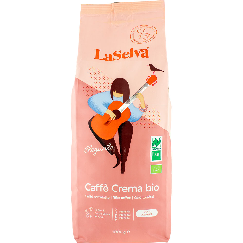 Bio Caffé Crema Elegante 1000g (ganze Bohne) LaSelva - Bild 1