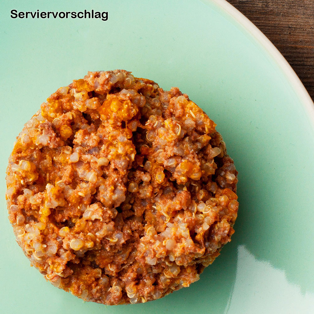 Bio Erg&auml;nzungsfutter Hund Hirsch (Nicht Bio), K&uuml;rbis, Birne, Quinoa 400g Herzens - Bild 2