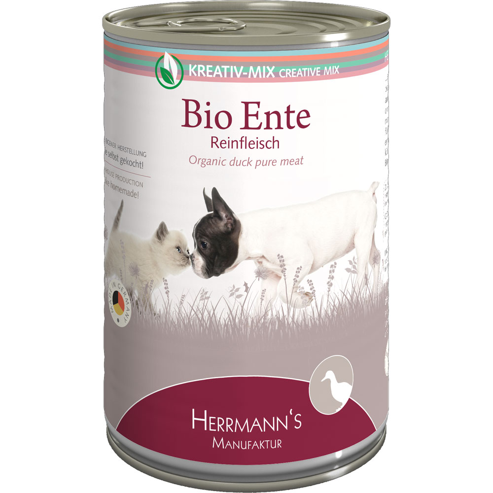 Bio Erg&auml;nzungsfutter f&uuml;r Hunde/Katzen 100% Ente 400g Herrmanns - Bild 1