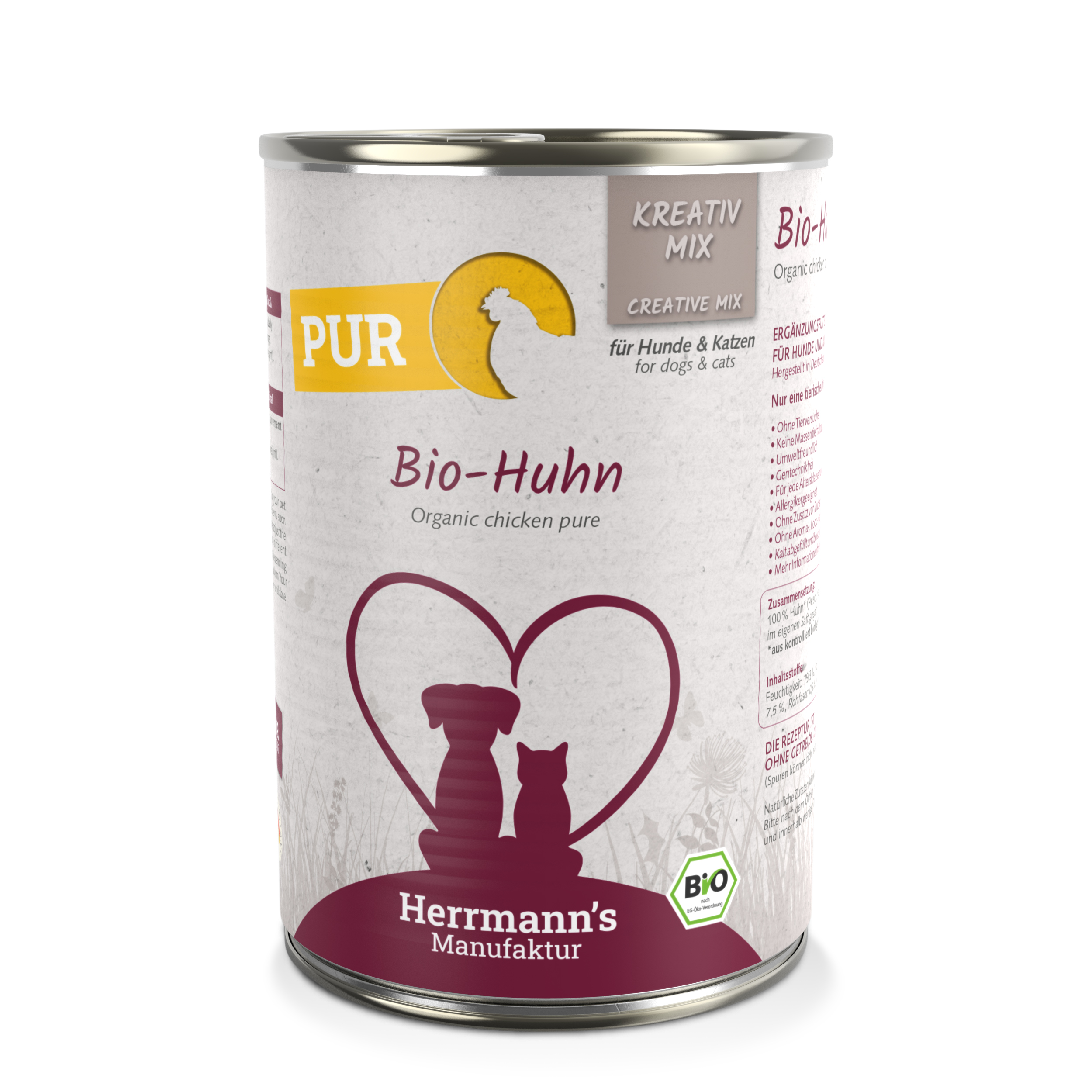 Bio Erg&auml;nzungsfutter f&uuml;r Hunde/Katzen 100% Huhn 400g Herrmanns - Bild 1