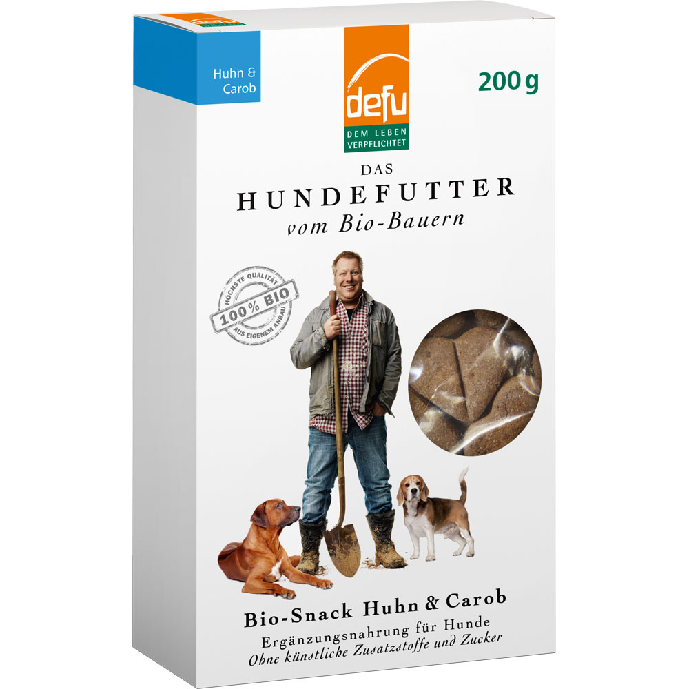 Bio Hunde Leckerlie Huhn Carob 200g Defu - Bild 1