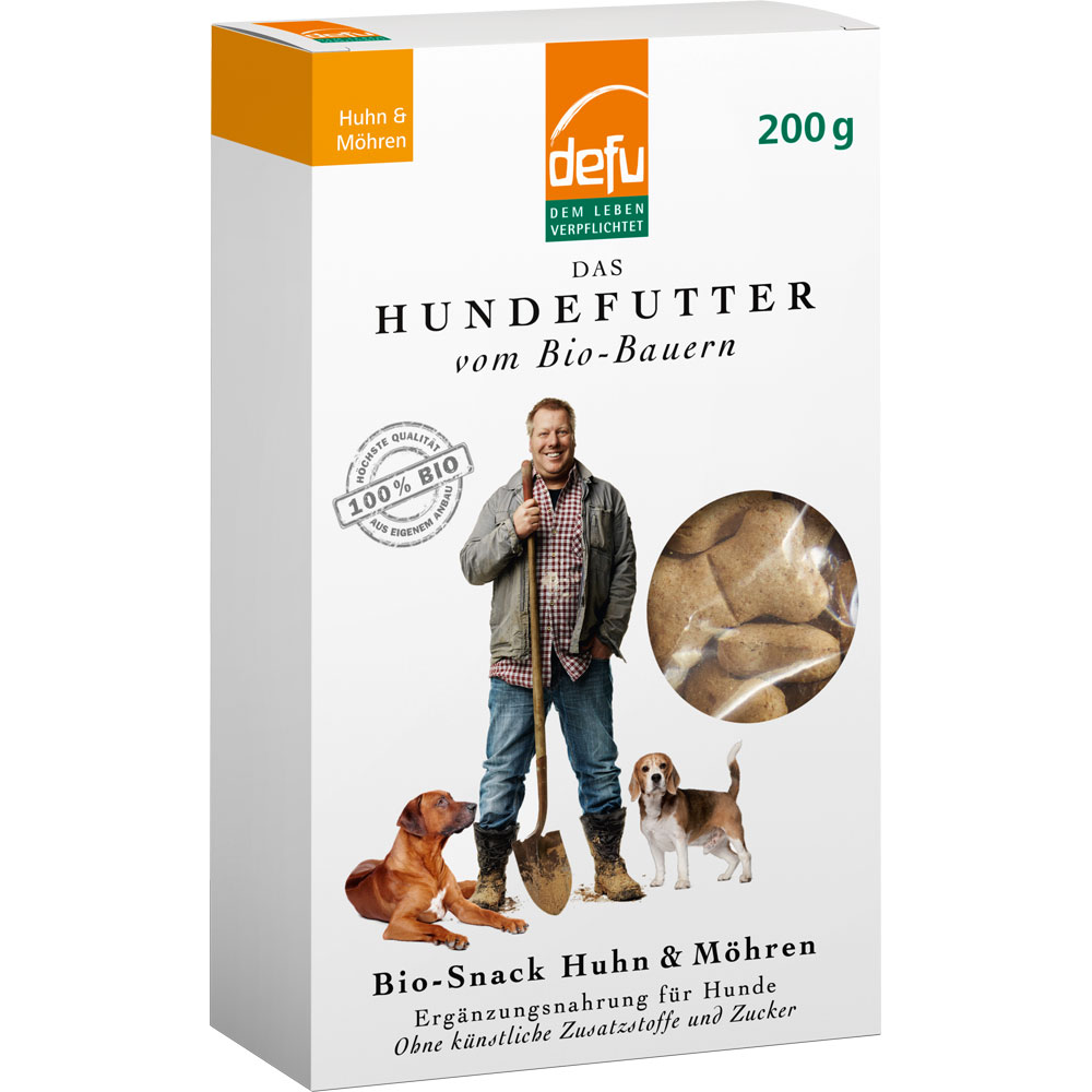 Bio Hunde Leckerlie Huhn Möhre 200g Defu - Bild 1