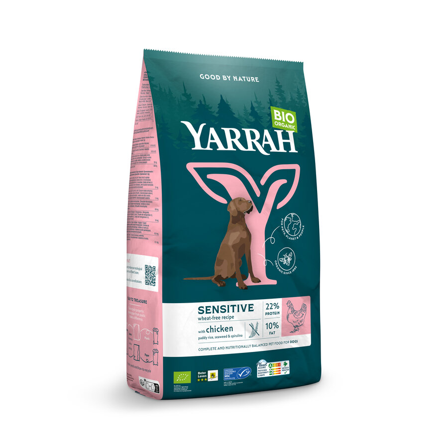 Bio Hunde-Trockenfutter Adult Sensitive mit Huhn und Reis 10kg Yarrah - Bild 1