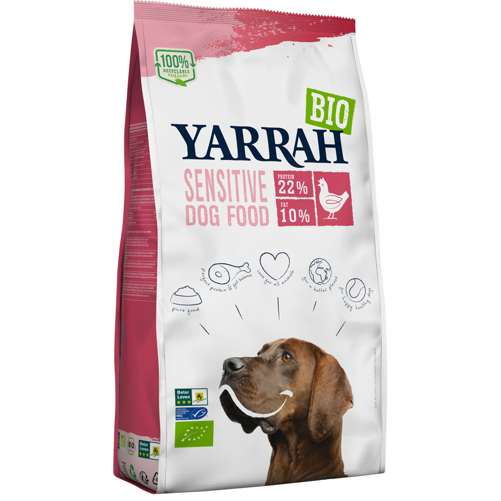 Bio Hunde-Trockenfutter Adult Sensitive mit Huhn und Reis 2kg Yarrah - Bild 1