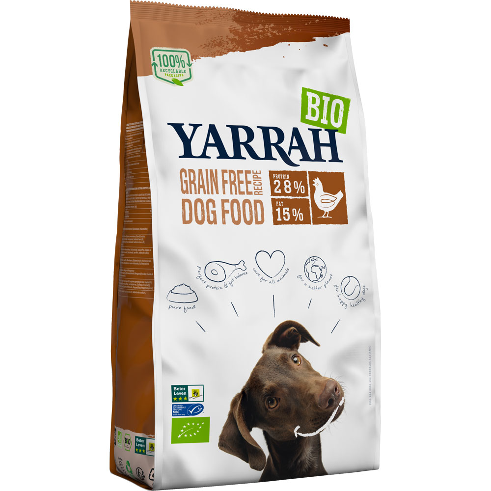 Bio Hunde-Trockenfutter Huhn und Fisch Getreidefrei 10kg Yarrah - Bild 1