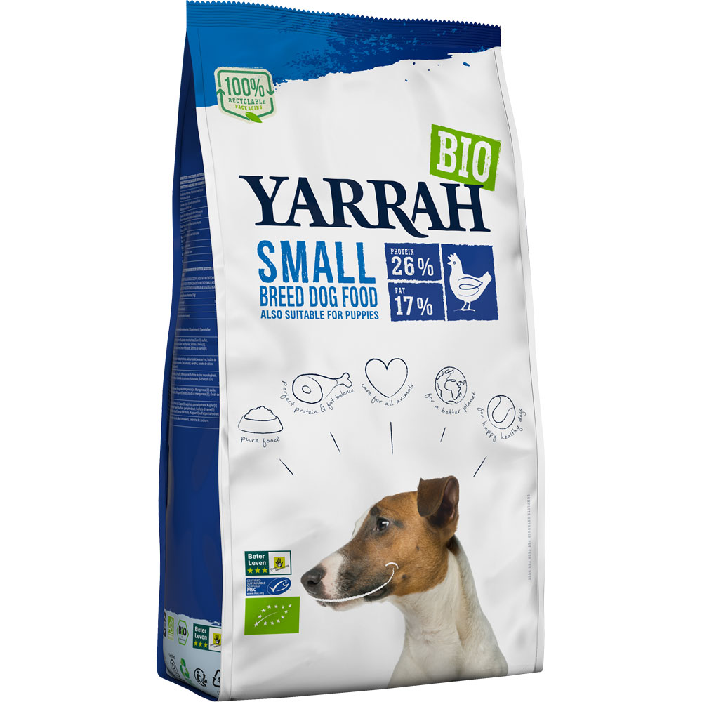 Bio Hunde-Trockenfutter Kleine Rassen (auch Welpen) Huhn 5kg Yarrah - Bild 1