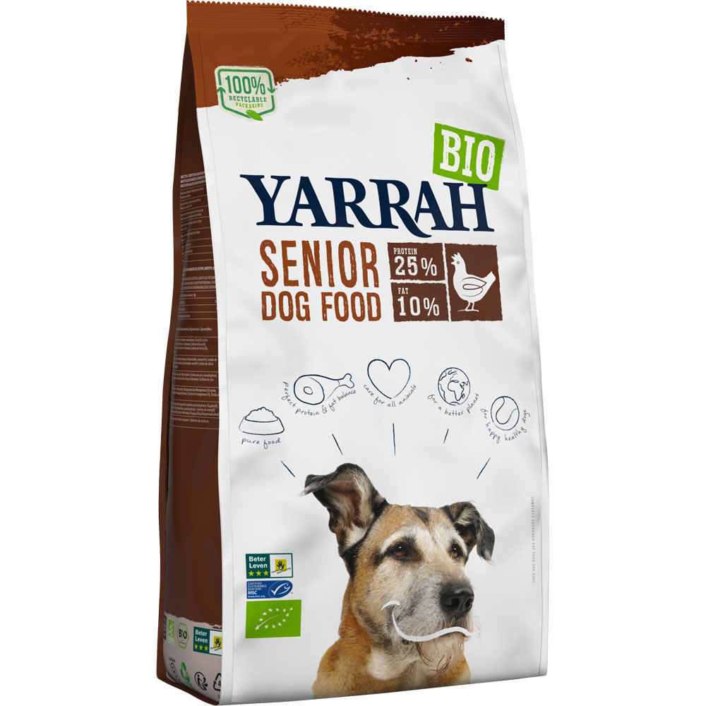 Bio Hunde-Trockenfutter Senior Huhn 10kg Yarrah - Bild 1