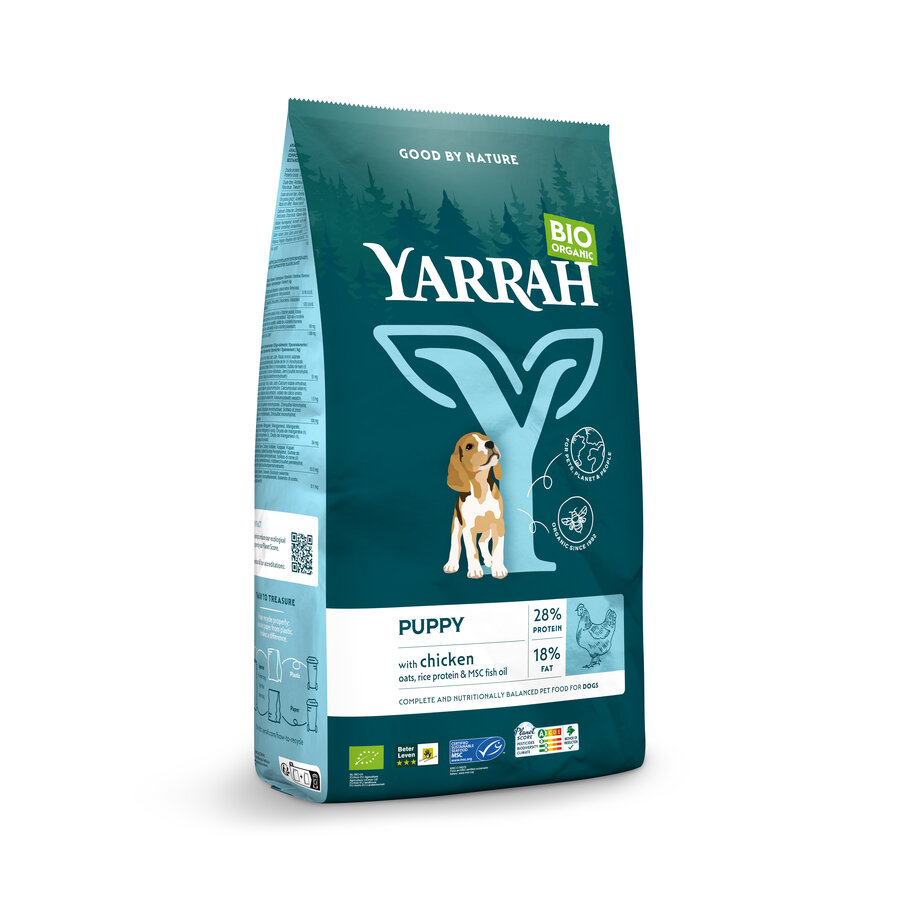 Bio Hunde-Trockenfutter Welpen Huhn 2kg Yarrah - Bild 1