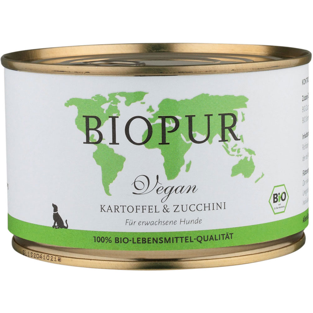 Bio Hundefutter Feucht Vegan mit Kartoffel & Zucchini 400g Bio Pur - Bild 1