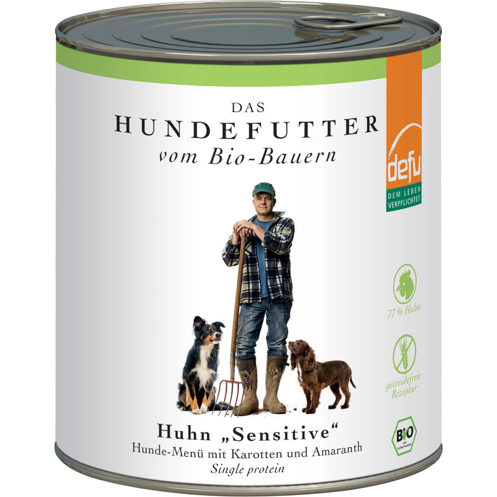 Bio Hundefutter Huhn 820g Defu - Bild 1