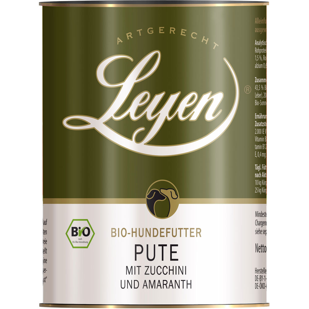 Bio-Hundefutter Pute, Zucchini, Amaranth 400g Leyen - Bild 1