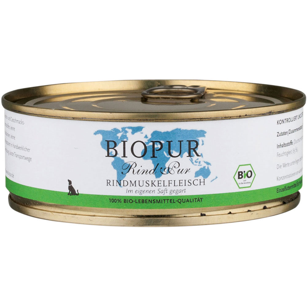 Bio Hundefutter Rindmuskelfleisch 200g BIOPUR - Bild 1