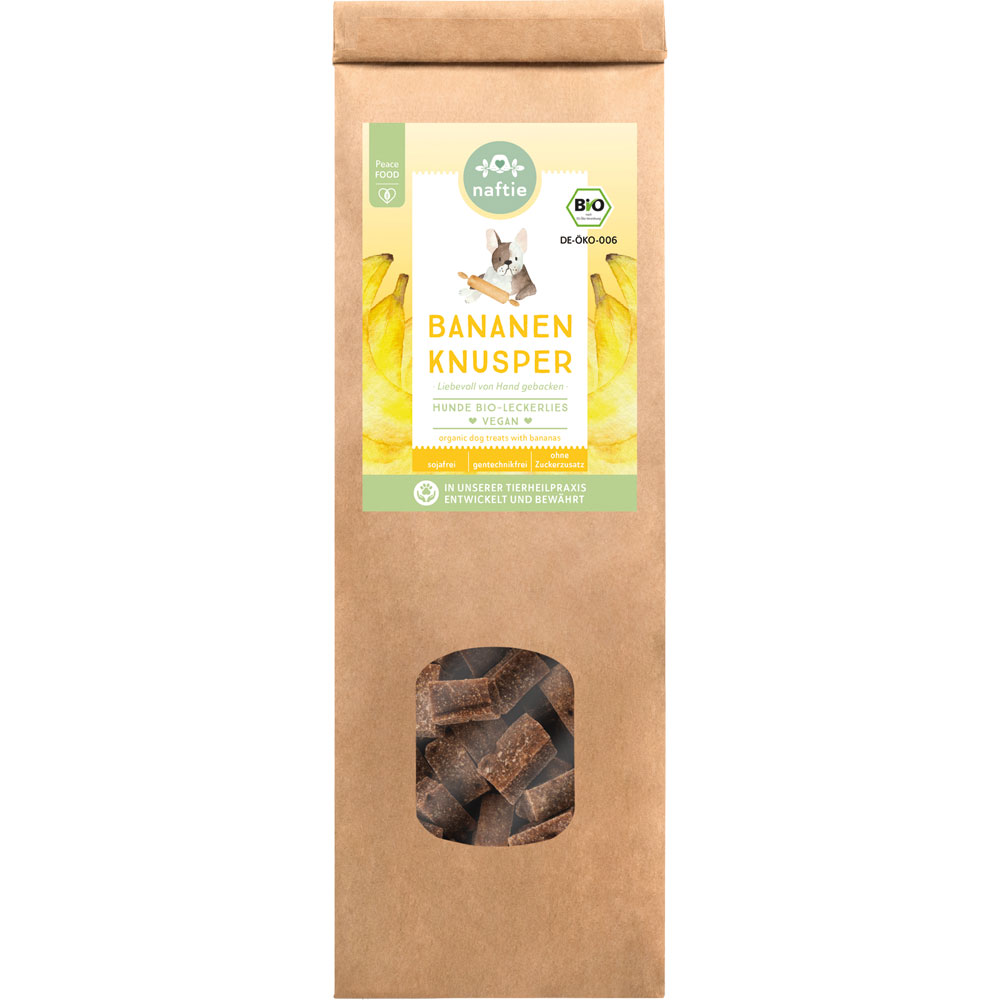 Bio Hundeleckerli Bananen Knusper 150g naftie - Bild 1