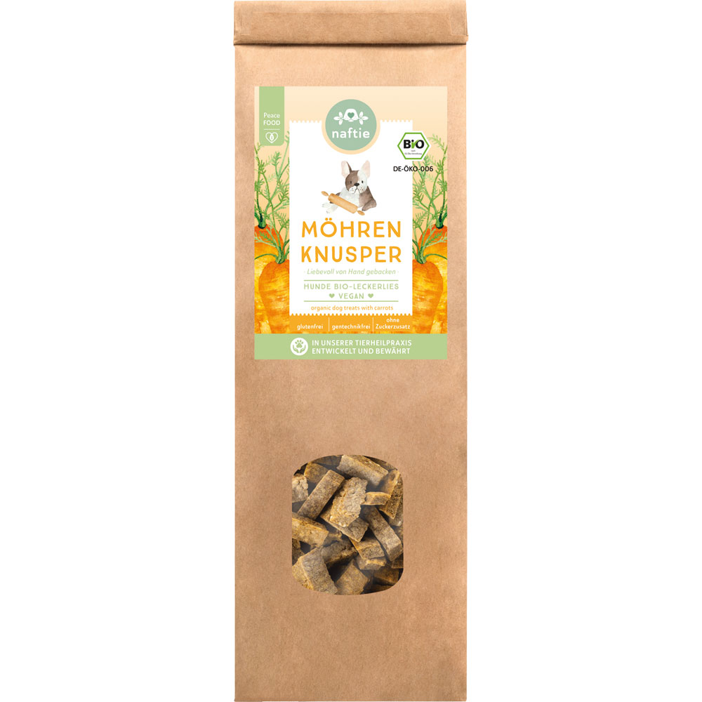 Bio Hundeleckerli M&ouml;hren Knusper 150g naftie - Bild 1