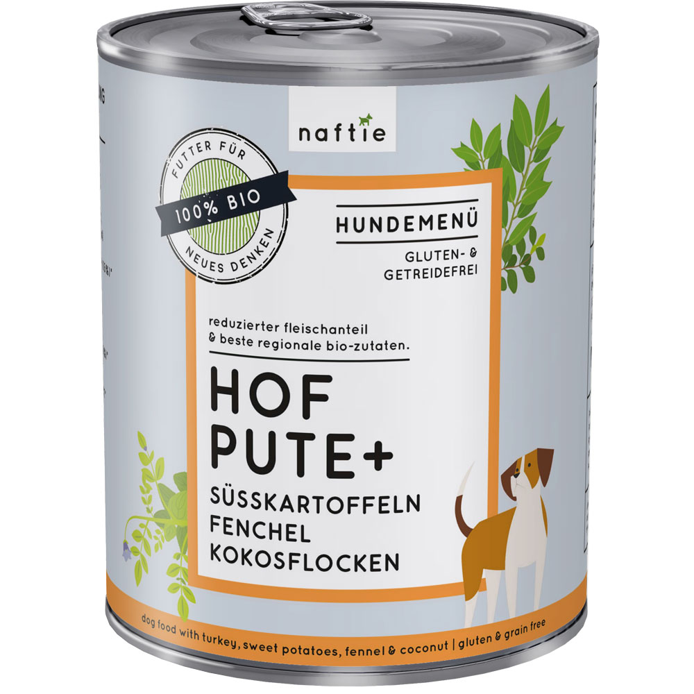 Bio Hundemenü Hof Pute+ 800g naftie - Bild 1