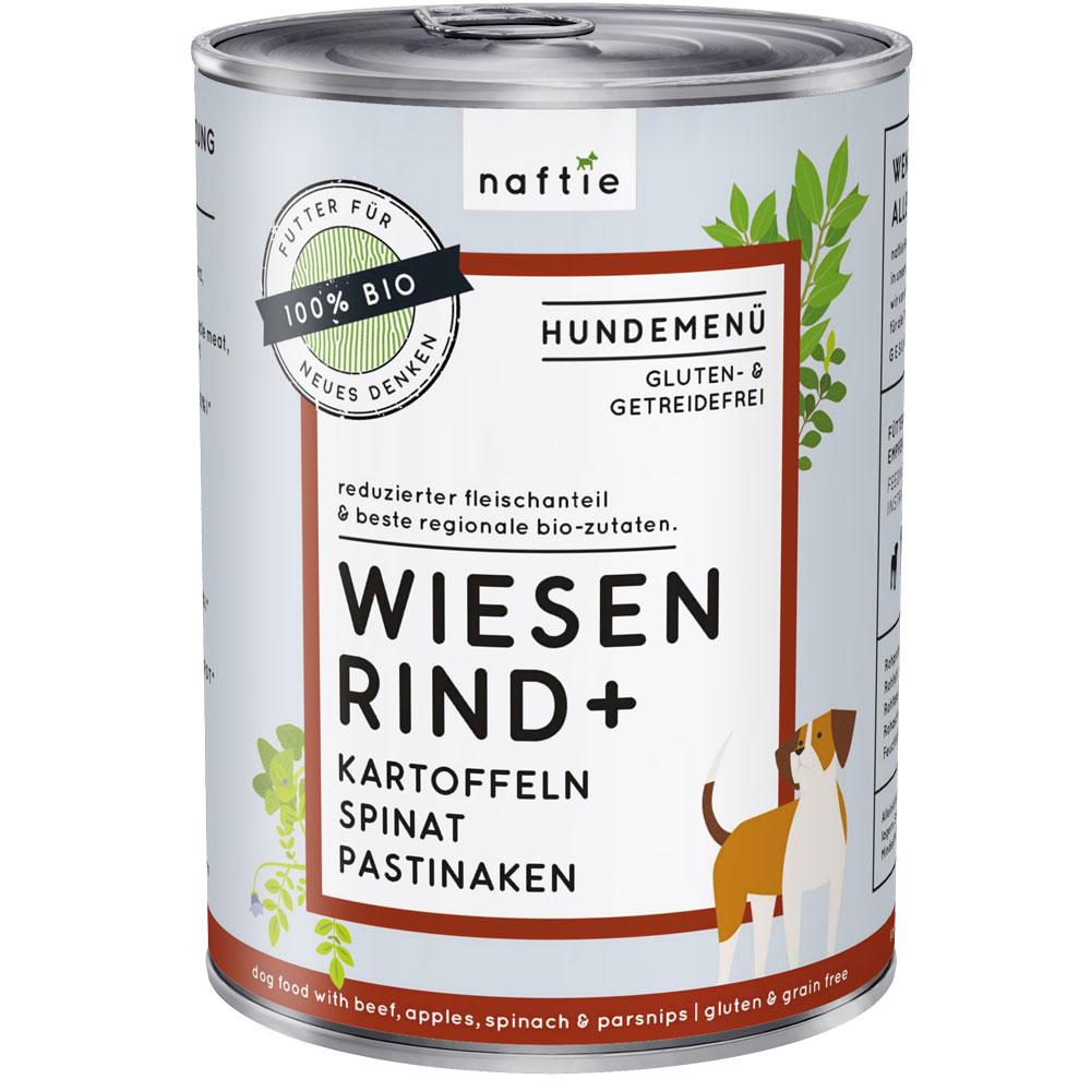 Bio Hundemenü Wiesen Rind+ 400g naftie - Bild 1