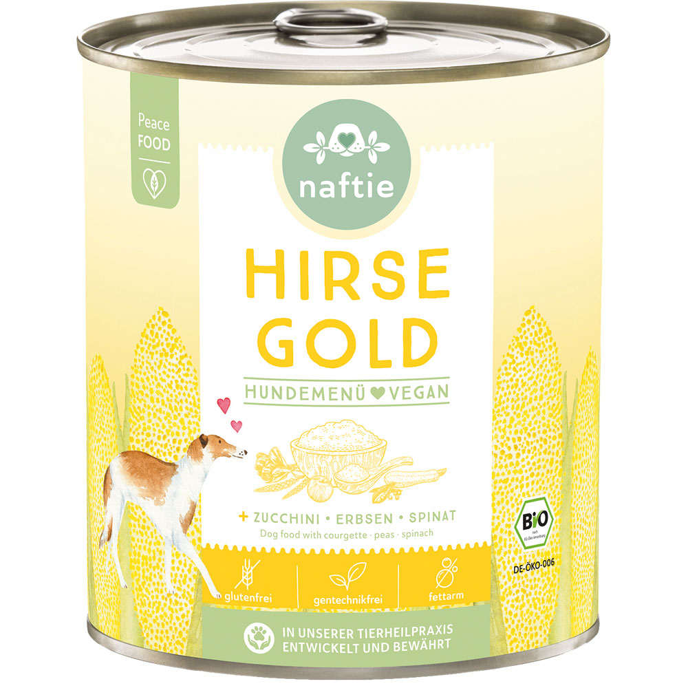 Bio Hundemenü vegan Hirse Gold  800g naftie - Bild 1