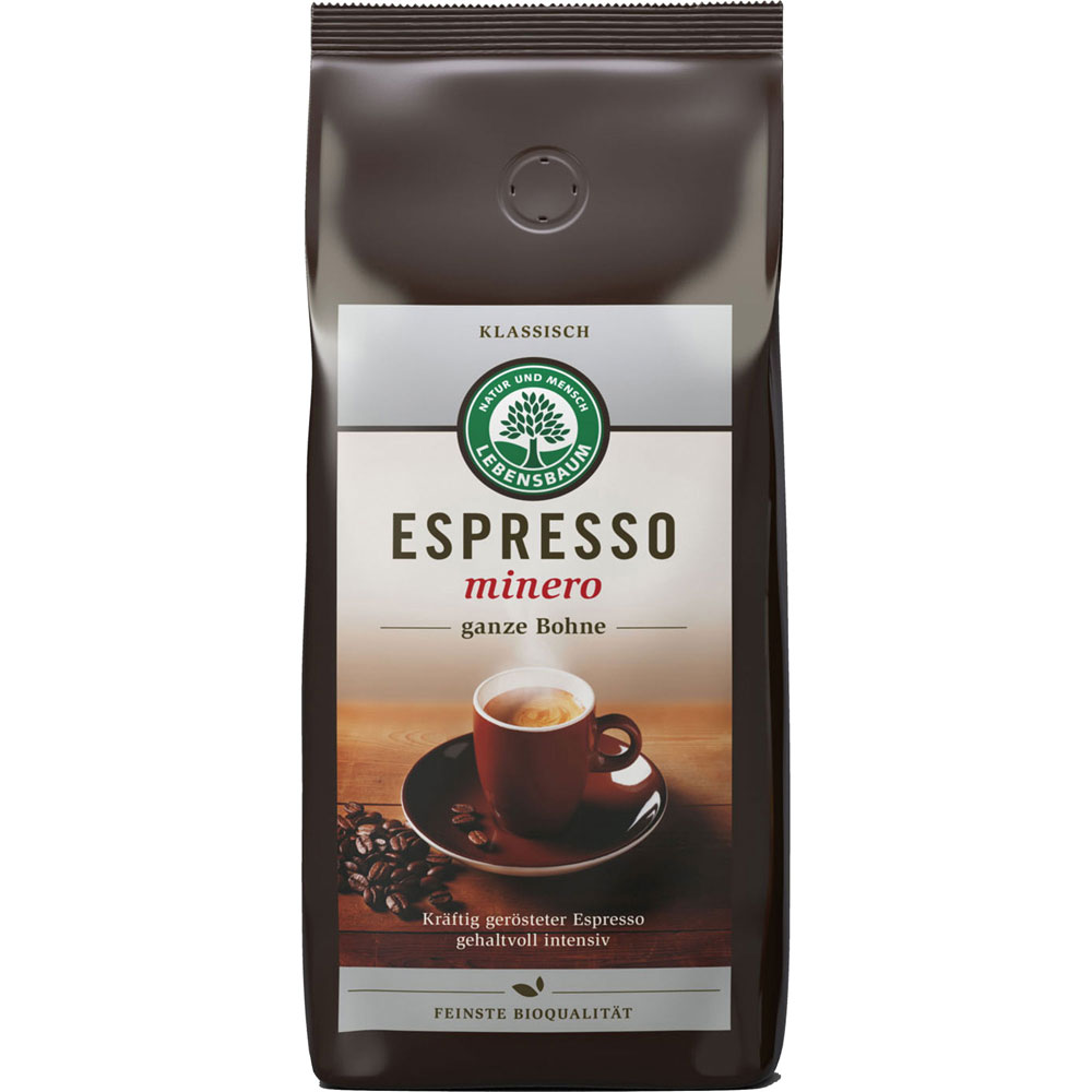 Bio Kaffee Espresso Minero, Bohne 1000g Lebensbaum - Bild 1