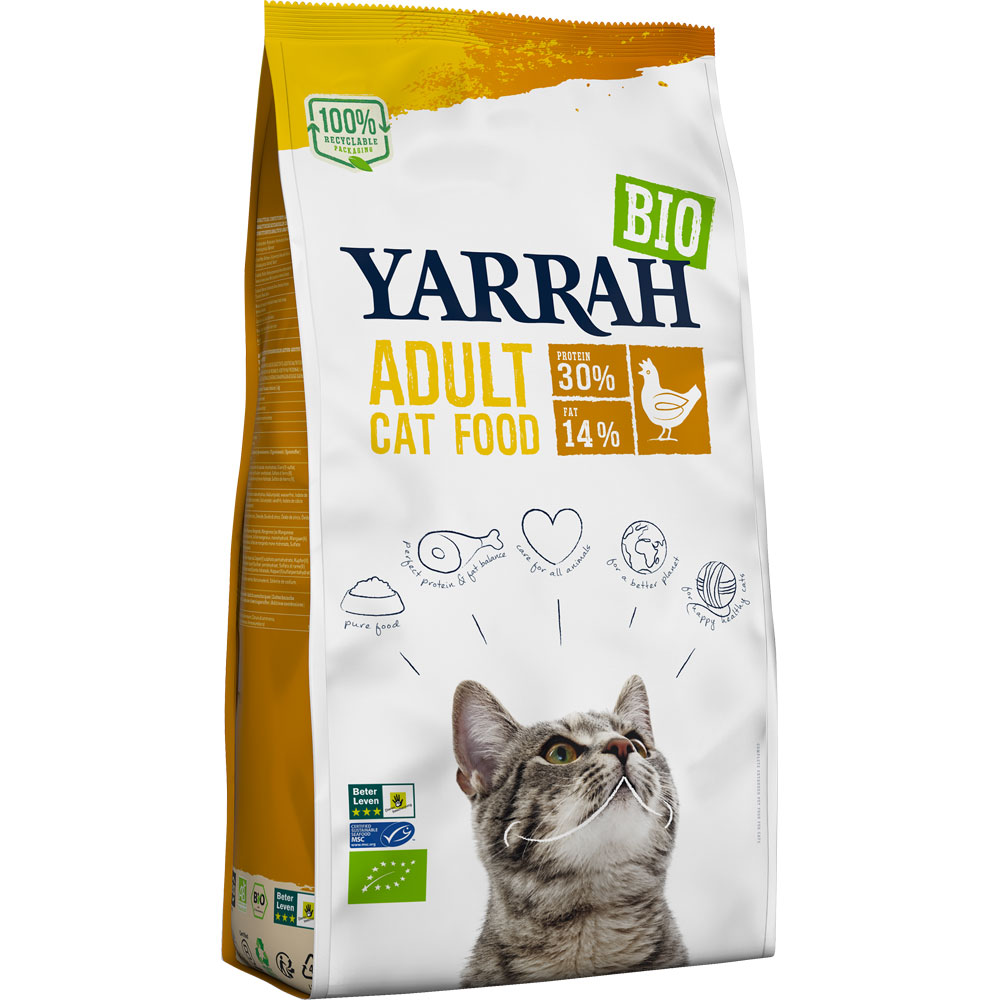 Bio Katzen-Trockenfutter Adult Huhn 2,4kg Yarrah - Bild 1