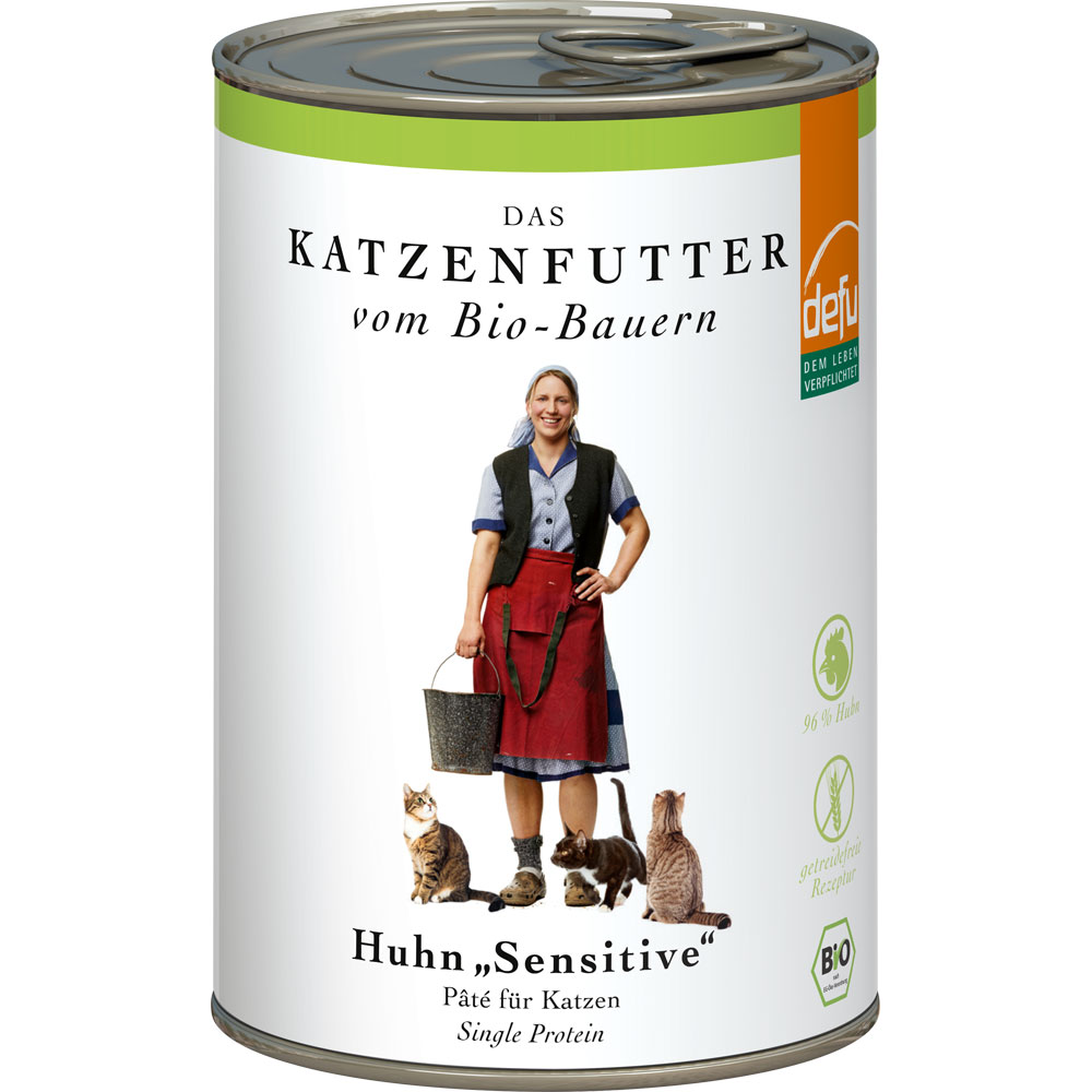 Bio Katzenfutter Huhn 410g Defu - Bild 1