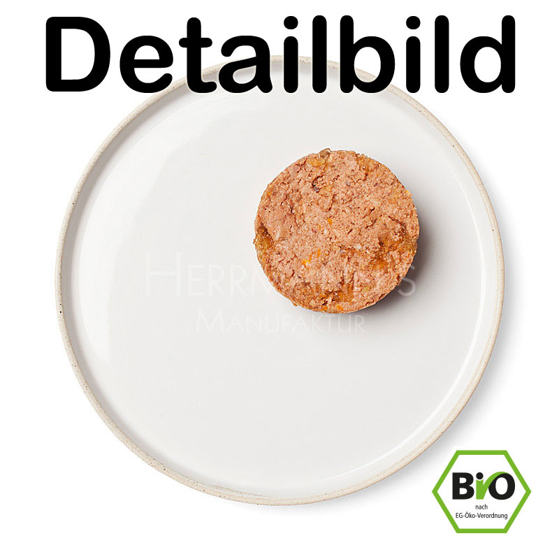 Bio Katzenfutter Huhn mit Karotte und Kamut 200g Herrmanns - Bild 2