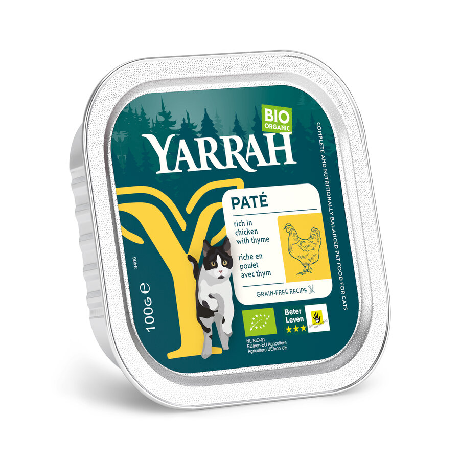 Bio Katzenfutter Pate mit Huhn und Thymian getreidefrei 100g Yarrah - Bild 1