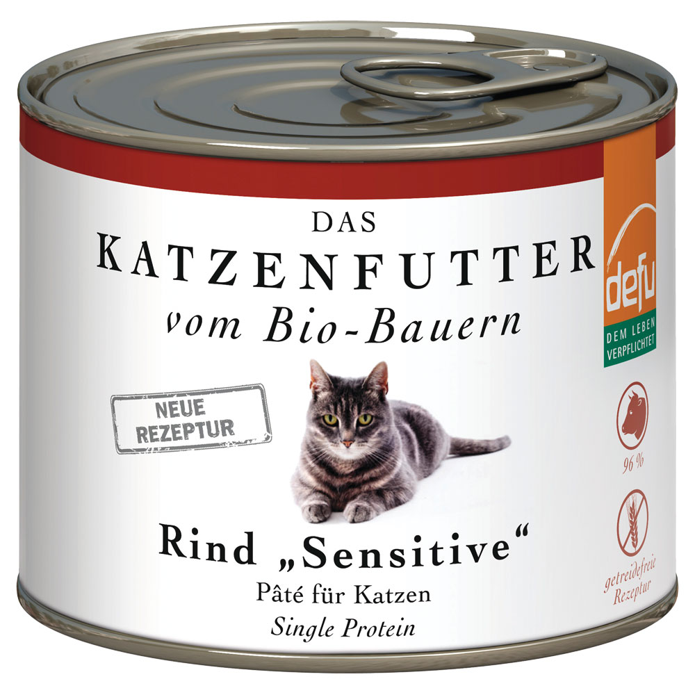 Bio Katzenfutter Rind  Sensitive 200g defu - Bild 1