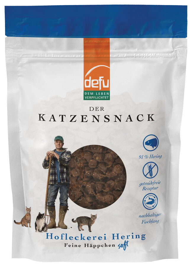 Bio Katzenleckerli Hofleckerei Hering Feine Häppchen soft, 80g defu - Bild 1