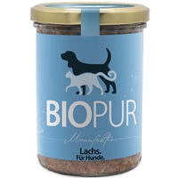 Bio Lachs mit Karotten & Kartoffel Hund Nass-Alleinfutter 400g Biopur - Bild 1