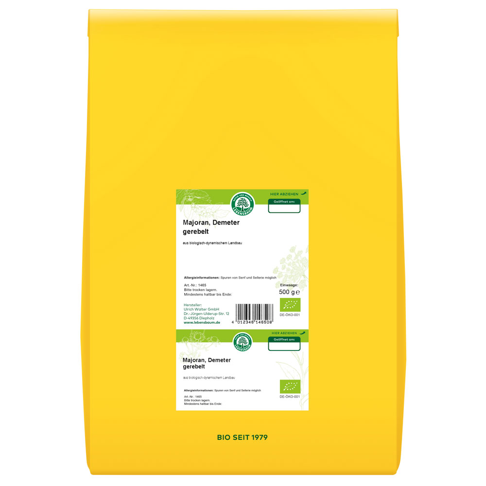 Bio Majoran, gerebelt und getrocknet, 500g Lebensbaum - Bild 1