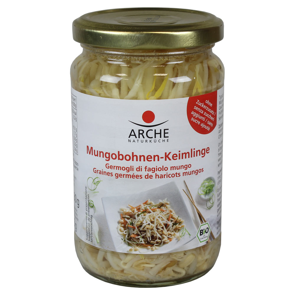 Bio Mungobohnen-Keimlinge im Glas 330g Arche - Bild 1