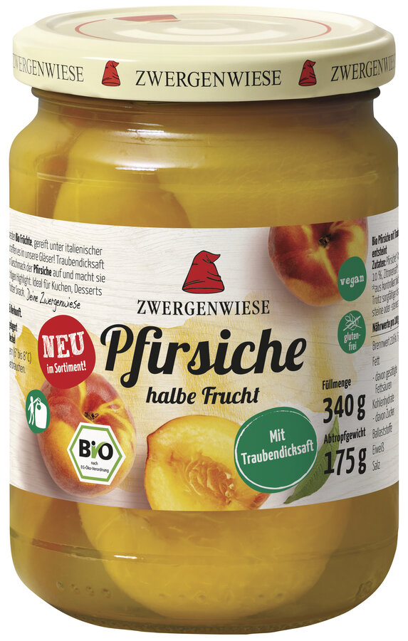 Bio Pfirsiche 340g Zwergenwiese (Abtropfgewicht 175g) - Bild 1