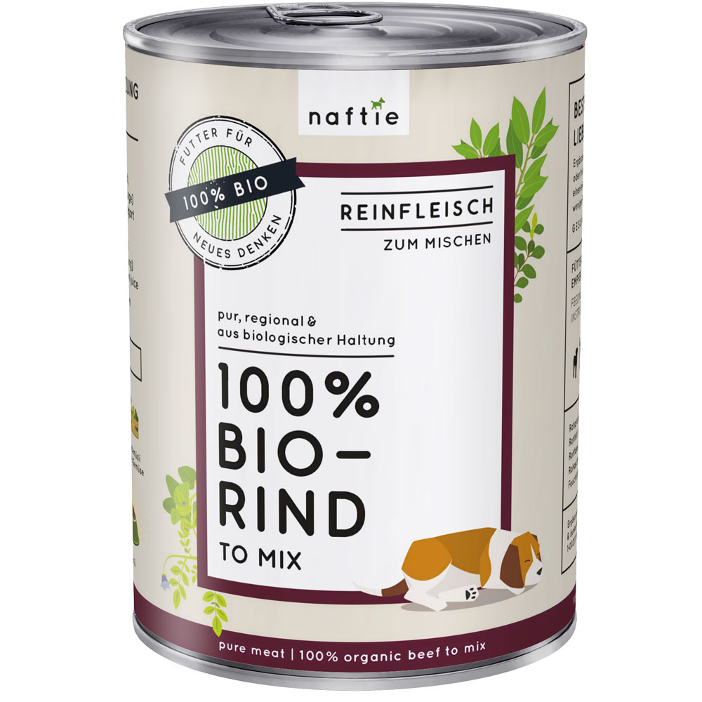 Bio Rind 100 %, Erg&auml;nzungsfutter f&uuml;r Hund & Katze 400g naftie - Bild 1