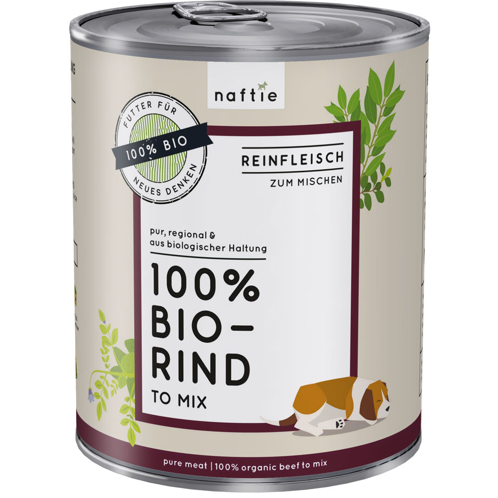 Bio Rind 100 %, Ergänzungsfutter für Hund & Katze 800g naftie - Bild 1
