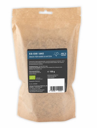 Bio Rind Lunge Traingshappen  Hund Kauartikel 150g Liebesgut - Bild 2