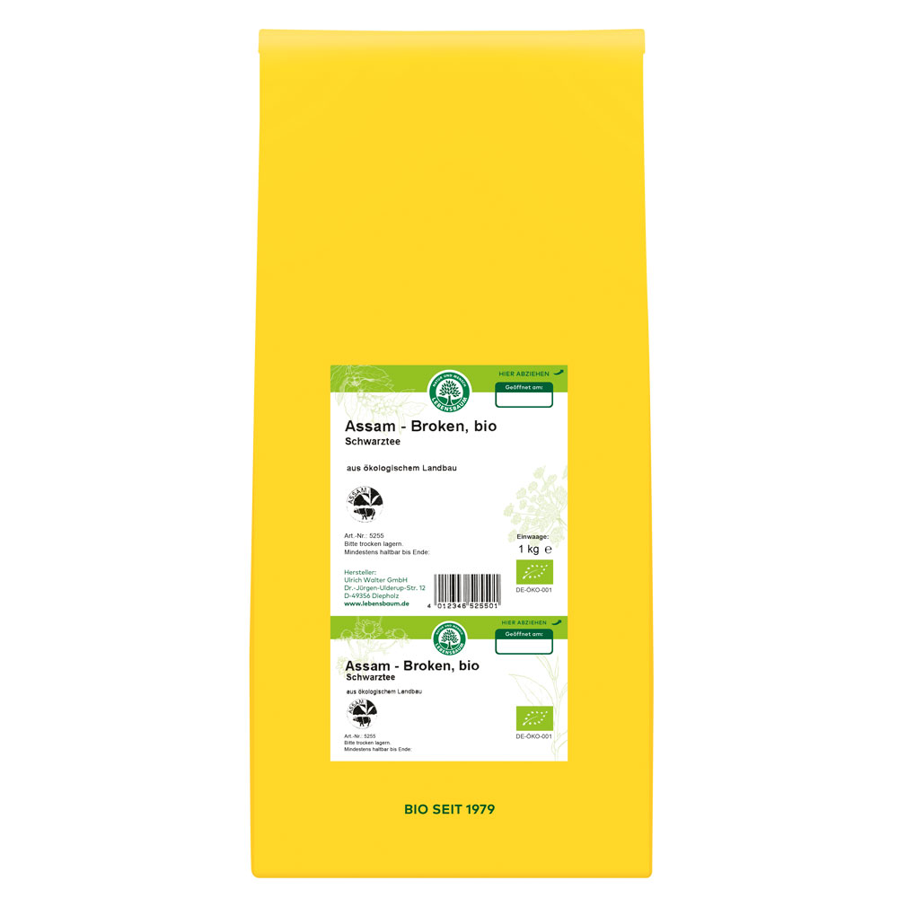 Bio Schwarztee Assam - Broken, 1kg Lebensbaum - Bild 1