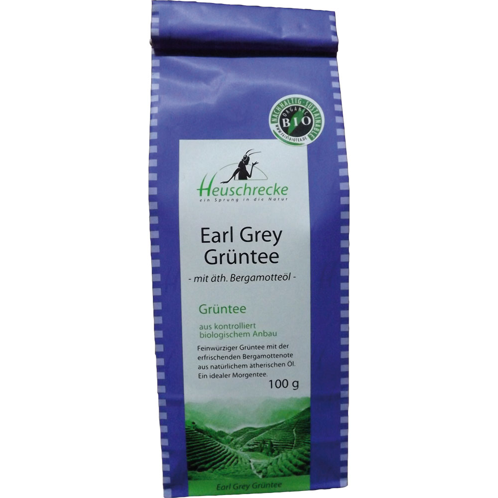 Bio Tee Earl Grey Gr&uuml;ntee 100 g Heuschrecke - Bild 1