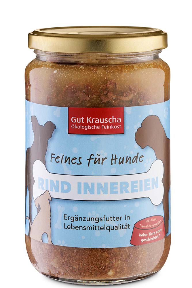 Bio-Tiernahrung Rind Innereien im Glas Hunde Erg&auml;nzungsfutter 630g Gut Krauscha - Bild 1