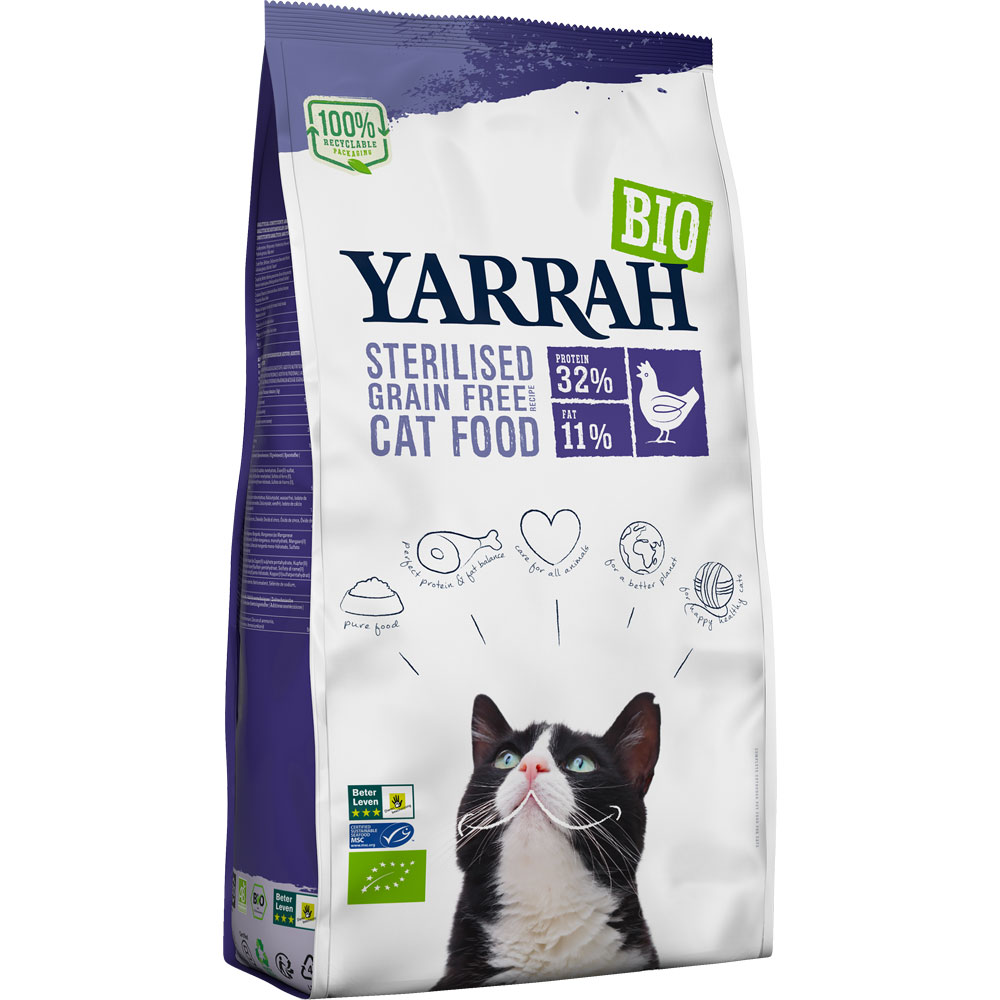 Bio Trockenfutter sterilisierte/übergewichtige Katzen, getreidefr. 2kg Yarrah - Bild 1