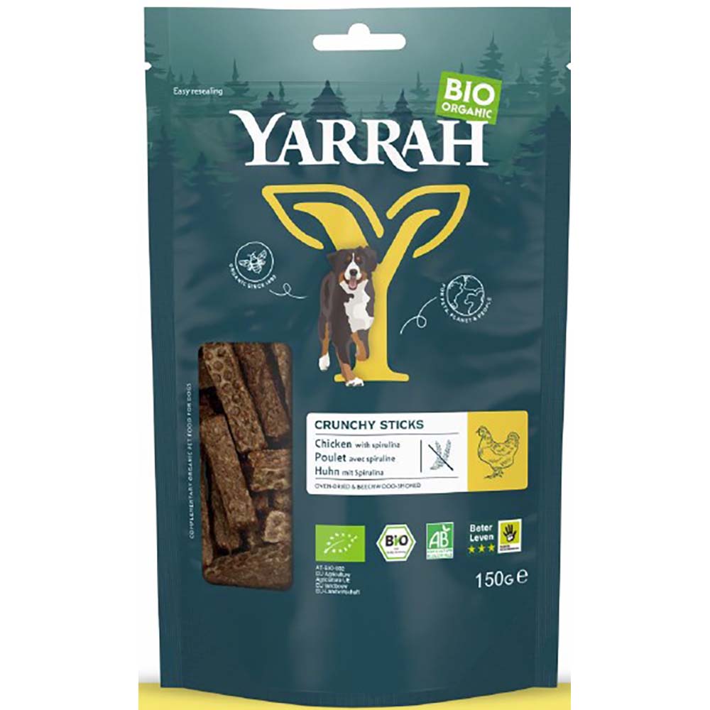 Crunchy Sticks ofengetrocknet Bio Hunde Snack 150g Yarrah - Bild 1