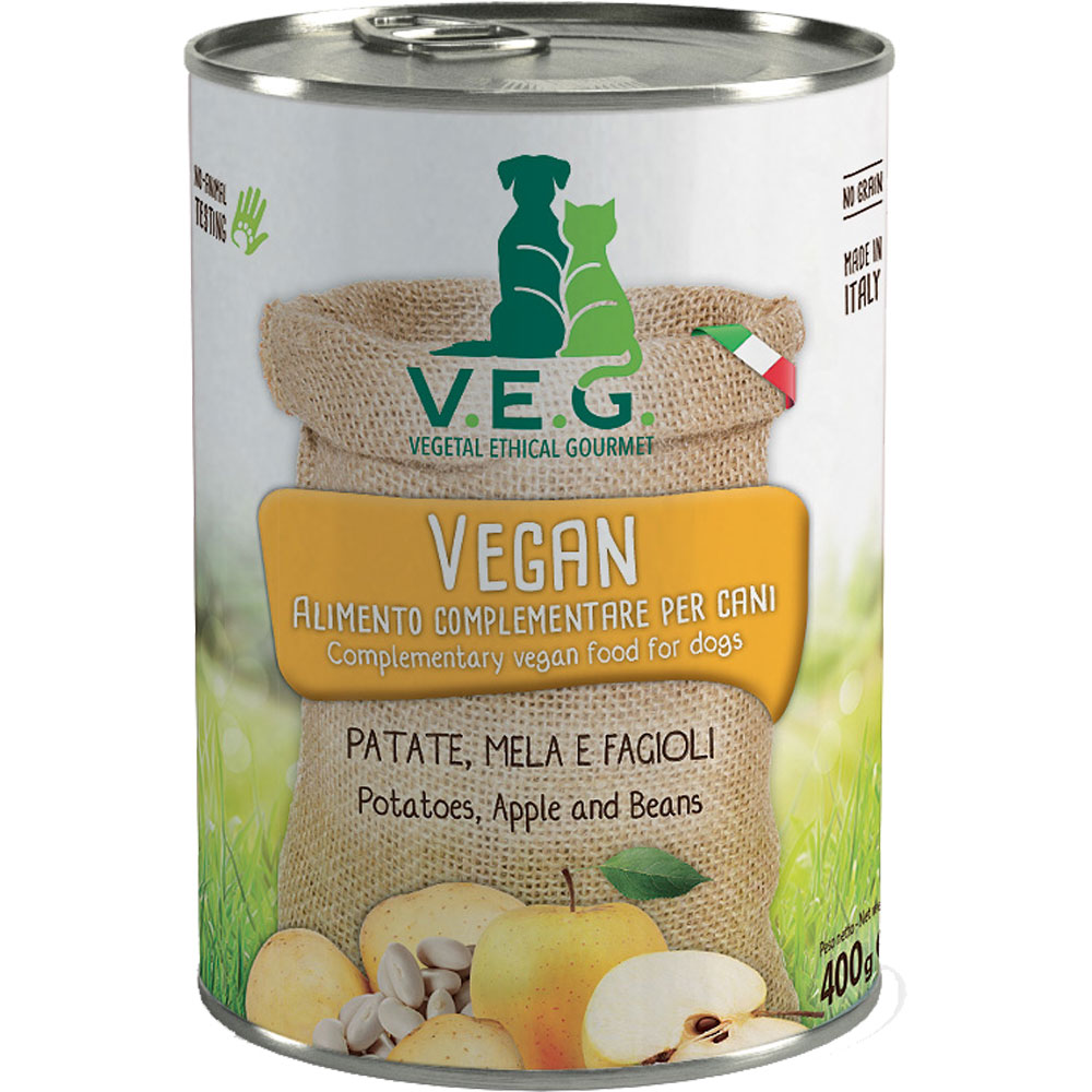 Ergänzungsf. Hund und Katze VEGAN Kartoffel Apfel Bohnen  400g (nicht Bio) V.E.G - Bild 1