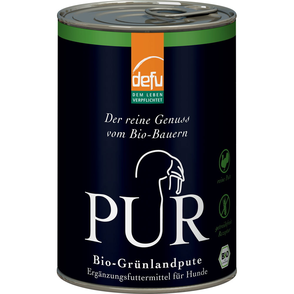 Ergänzungsfutter Hund Bio-Grünlandpute PUR, 400 g defu - Bild 1