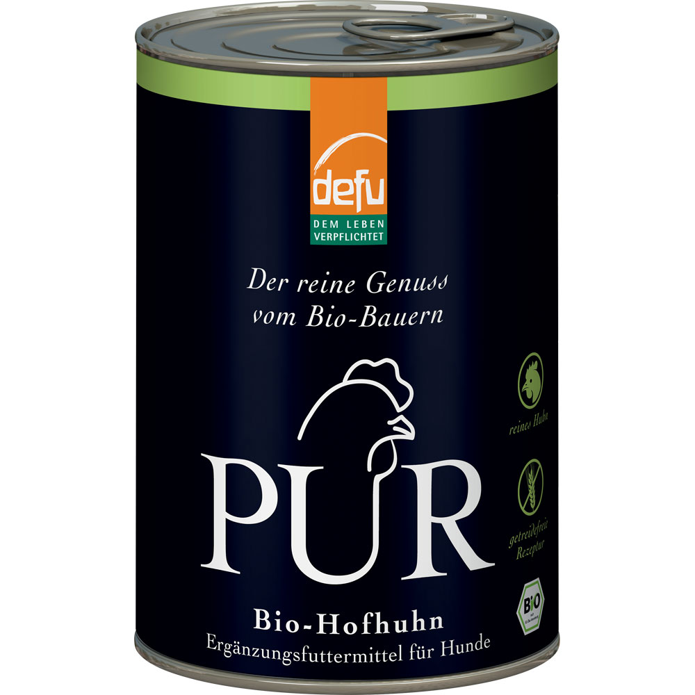 Ergänzungsfutter Hund Bio-Hofhuhn PUR, 400 g defu - Bild 1