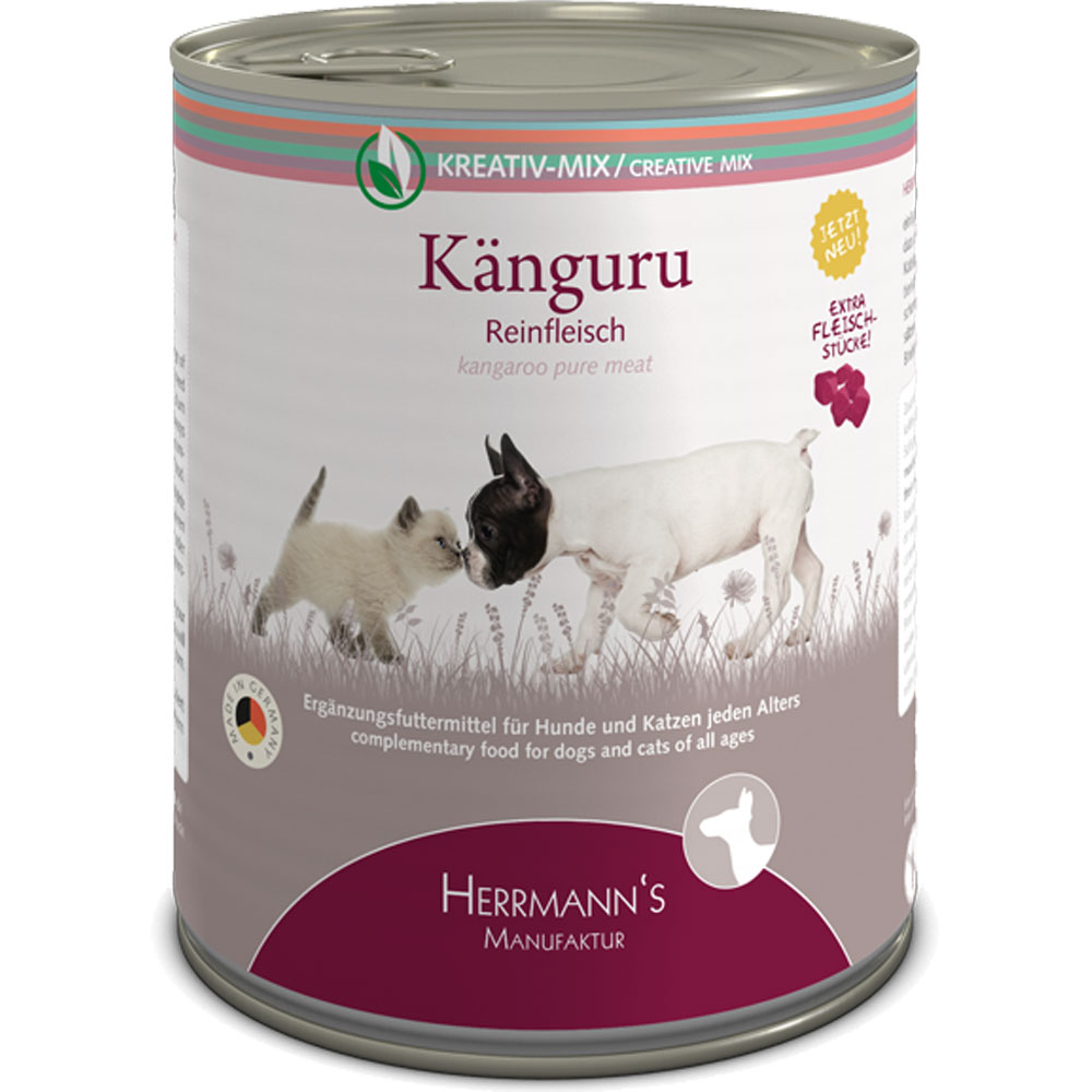 Ergänzungsfutter f. Hund/Katze 100 % Känguru (nicht Bio) 800g Herrmann's - Bild 1